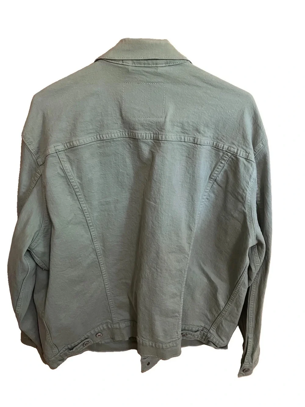 Levi’s 72334 Denim Trucker Jacket XL NWOT Hedge Green Textured Stretch Cotton